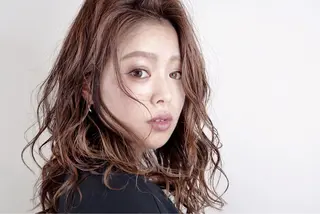 ミディアム カラー パーマ 髪質改善/イルミナ/ 城崎のヘアスタイル