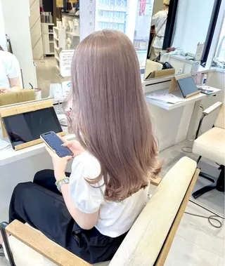 ロング カラー ホワイトカラー/梅田 ハイトーン/しんのヘアスタイル