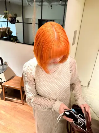 ミディアム カラー ヘアアレンジ 🤎ono/ 切りっぱなしボブ🤎のヘアスタイル