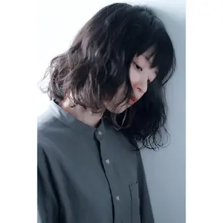 ミディアム パーマ 川間 将彦のヘアスタイル