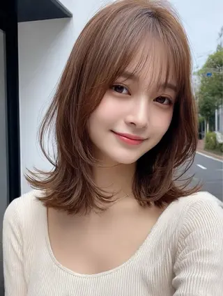 ミディアム 守屋 歩夢のヘアスタイル