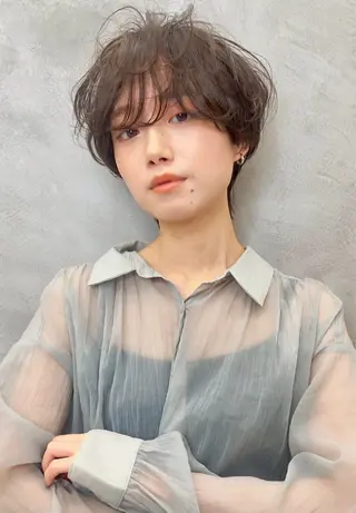 ショート パーマ 【ナチュラル可愛いレ イヤー🩶】ななみのヘアスタイル