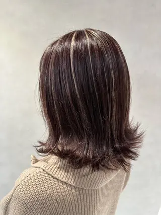 ミディアム カラー 💎ハイライトカラー /髪質改善カラー💎のヘアスタイル