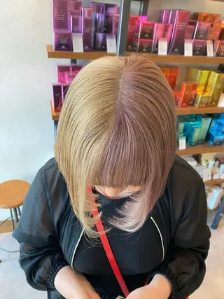 ミディアム 希優🌺ソムリエ /ブリーチ/カットのヘアスタイル