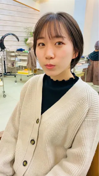 ショート クロスパーマ× 透明感カラー✂︎のヘアスタイル