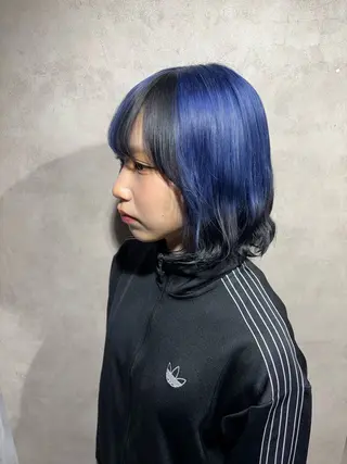 ミディアム カラー ハイトーン YONIのヘアスタイル