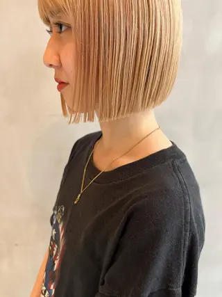 ミディアム ボブ&透明感カラー ♡TOMOEのヘアスタイル