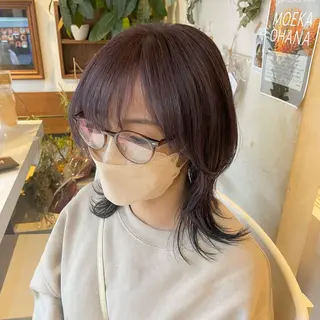 ミディアム カラー ヘアアレンジ maoブリーチ無し 似合わせカラーのヘアスタイル