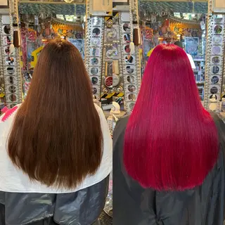 ロング カラー ヘアアレンジ haco+所属・🌈派手髪エクステ ブレイズ🌈ひろとのヘアスタイル