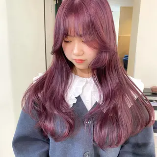 カラー mizuki/ピンク ベージュ.レイヤーのヘアスタイル