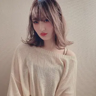 ミディアム カラー テトネ タカシのヘアスタイル