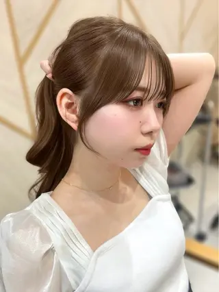 セミロング カラー 🇰🇷韓国風くびれ ヘア🇰🇷中村優大のヘアスタイル