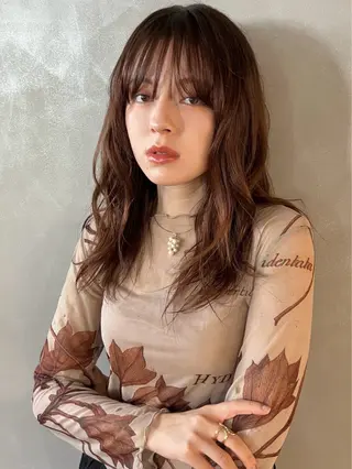 セミロング tamakawa hinaのヘアスタイル