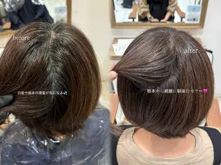 ショート カラー 🤎韓国風パーマ🤎 韓国ヘア/ひかるのヘアスタイル