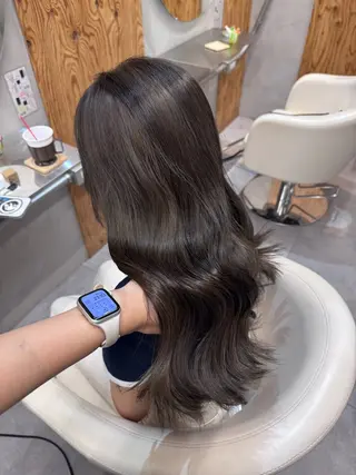 ロング カラー ハイトーン縮毛/暖色 なーな🎀🤍のヘアスタイル