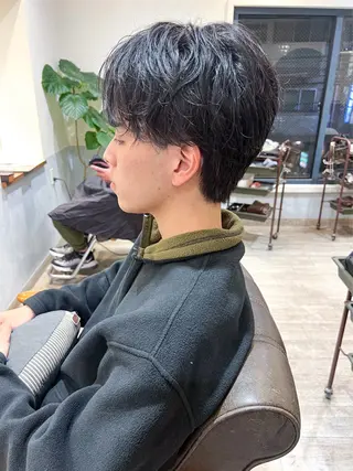 ミディアム パーマ メンズ 💐美しいショート× パーマ💐早坂駆留のヘアスタイル