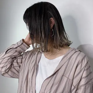 ミディアム カラー _WHITE+ 南海難波店のヘアスタイル