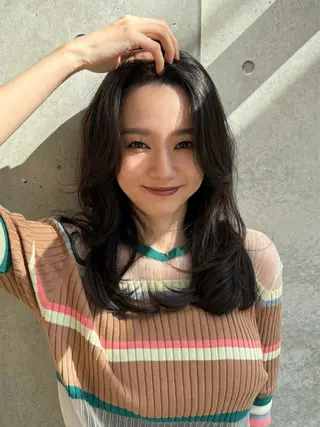 ロング カラー レイヤー/柔色 カラー/SAkiのヘアスタイル