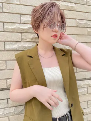 ショート カラー 髪質改善/ブリーチ 田代 龍我のヘアスタイル