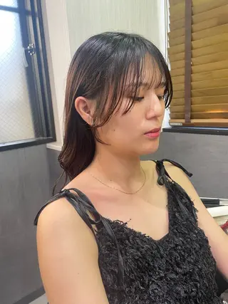 ミディアム 韓国風くびれヘア/ 小顔レイヤー🧿小林のヘアスタイル