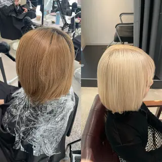 ショート youres hair 新宿3丁目店所属・🍫ハイトーン✖︎ 髪質改善🍫柴田のヘアスタイル