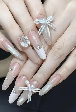 ロング パーマ 波 なみのネイルデザイン