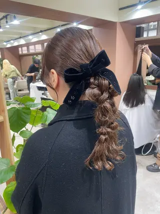 ロング ヘアアレンジ 韓国風パーマ/ヘア セット/店長みづきのヘアスタイル