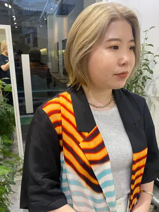 ショート カラー 森貴裕/ベージュ/ パーマ/オリーブのヘアスタイル