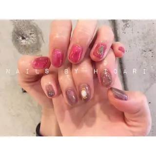 ショート カラー ネイル マツエク・マツパ illum hicariのネイルデザイン