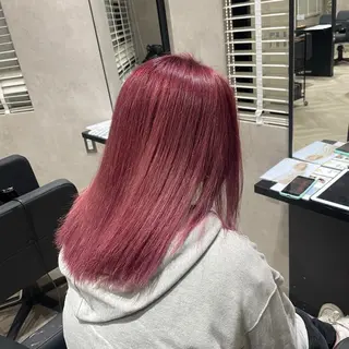 ミディアム カラー ピンクカラー/ 透明感カラー鈴木海音のヘアスタイル