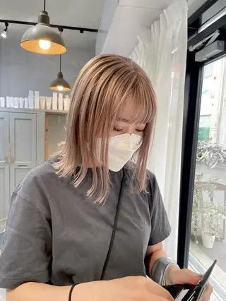 ミディアム カラー 田代 佳穂のヘアスタイル