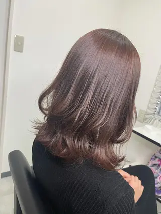 ミディアム カラー &chaLme   心斎橋所属・emi/髪質改善/ 韓国風/艶カラーのヘアスタイル