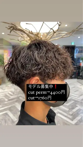 ショート パーマ メンズ 石井 光星のヘアスタイル