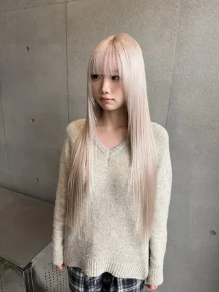 ロング 表参道ハイトーン 韓国ヘア長田雄希のヘアスタイル