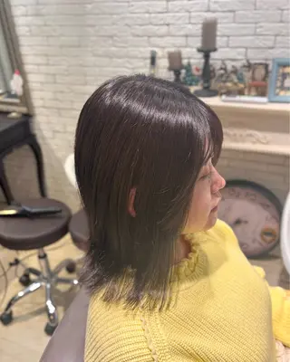 ミディアム カラー 🌱なゆみ🌱透明感 /ナチュラル/高宮のヘアスタイル