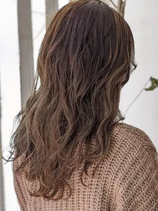 ロング カラー 髪質改善＆白髪ぼかし カラー♡店長みやけ♡のヘアスタイル