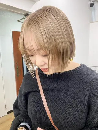 ショート カラー パーマ ヘアアレンジ メンズ キッズ ネイル マツエク・マツパ アイブロウ 韓国風×透明感カラー 髪質改善オタベシンヤのヘアスタイル