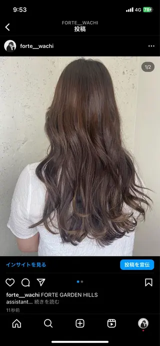 ロング センターパート/眉毛 メンズカットNEXTのヘアスタイル