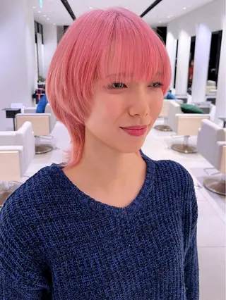 ショート カラー ヘアアレンジ 銀座/髪質改善/ブリ ーチNo.1油谷樹️のヘアスタイル