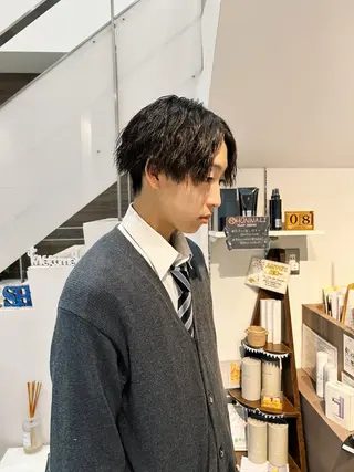 メンズ パーマ/イルミナ カラー 三浦菜々子のヘアスタイル