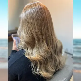 カラー ロング 🎀羽エクステ&韓国 ヘア大人気♡mi🌙のヘアスタイル