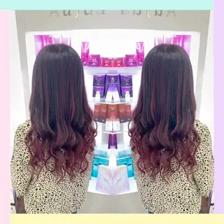 ロング カラー れん/ハイトーン /エクステ/韓国風のヘアスタイル
