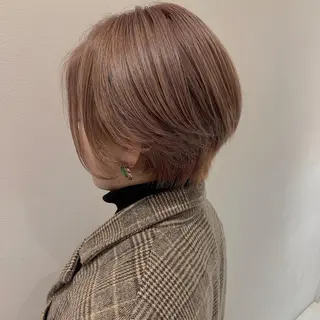 ショート カラー ヘアアレンジ レイヤー×グレージュ /ピンク🩷mioのヘアスタイル