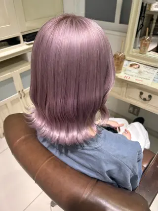 ミディアム カラー ハイトーンカラー 🤍🫧 長井 律のヘアスタイル