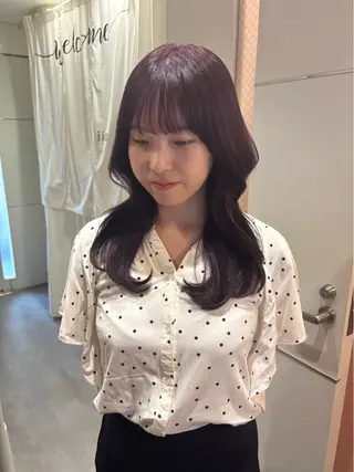 ミディアム カラー ヘアアレンジ 女性専用サロンiiro【イロ】所属・【韓国ヘア/透明感 カラー】makotoのヘアスタイル