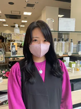 セミロング カラー クロスパーマ/うる艶 カラー/Kurumiのヘアスタイル