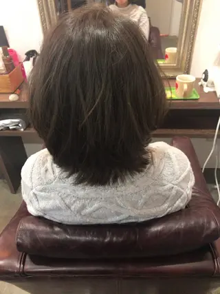ミディアム カラー パーマ レイヤーカット匠 イソザキノリユキのヘアスタイル