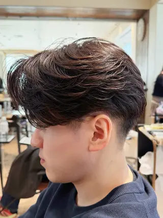 ミディアム パーマ メンズ ニュアンスパーマ/ フェザーパーマ/平木のヘアスタイル