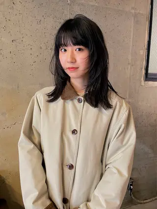 ミディアム カラー パーマ/レイヤー 岩山丈一郎のヘアスタイル