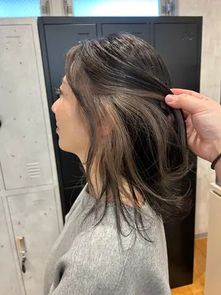 ミディアム カラー tokute 片岡心🐥のヘアスタイル